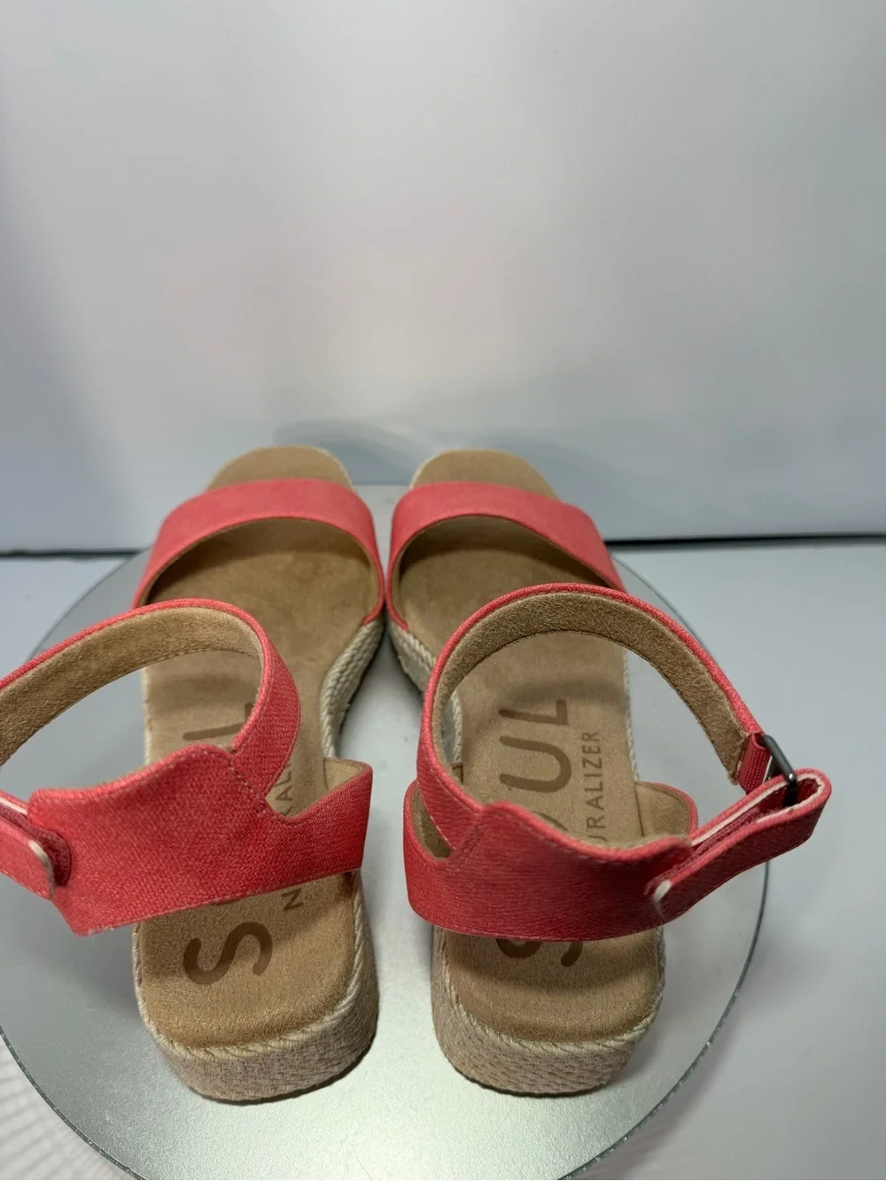 SOUL Naturalizer Coral Pink Espadrille Wedge Sandals size 8.5 W new w/out tags